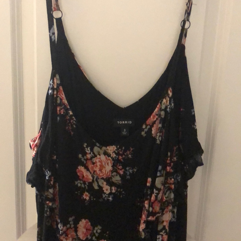 Sleeveless spaghetti strap Torrid floral dress
